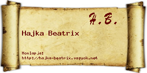 Hajka Beatrix névjegykártya